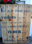 Houten tekstbord pallethout 60 x 60 cm:  Vader