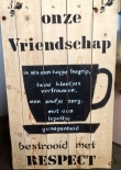 Houten tekstbord: onze vriendschap
