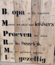 1.Houten tekstbord: in Opa's keuken